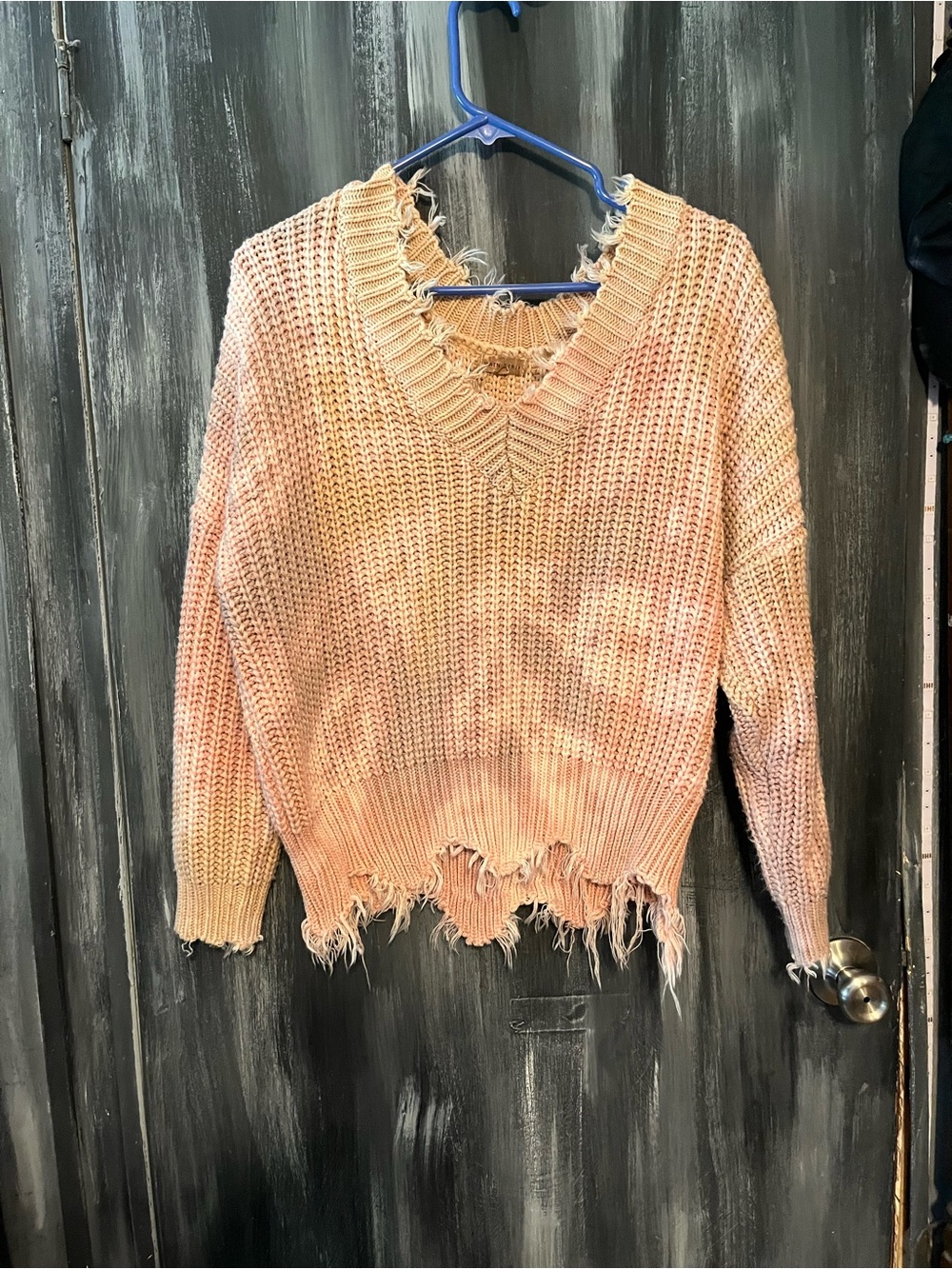 Main Strip  cropped sweater with frayed edges #cropped #knit size small